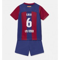 Koszulka piłkarska Barcelona Paez Gavi #6 Strój Domowy dla dzieci 2023-24 tanio Krótki Rękaw (+ Krótkie spodenki)